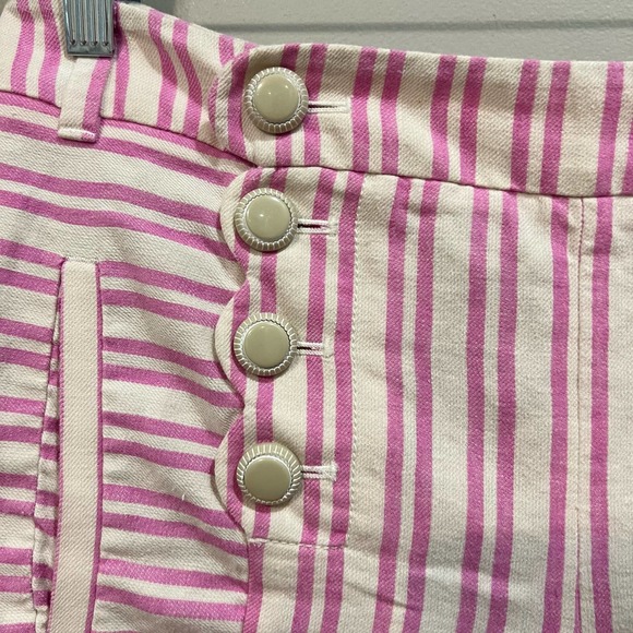 Anthropologie Cartonnier Pink Stripe main sail Sailor Shorts Size 6 - Picture 11 of 11